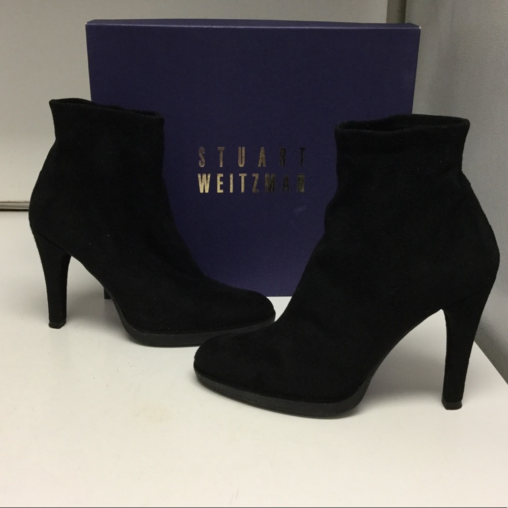 Stuart Weitzman Black Suede Booties